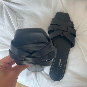 Saint Laurent black slides size 37 (fits like a small 7) comes with box
